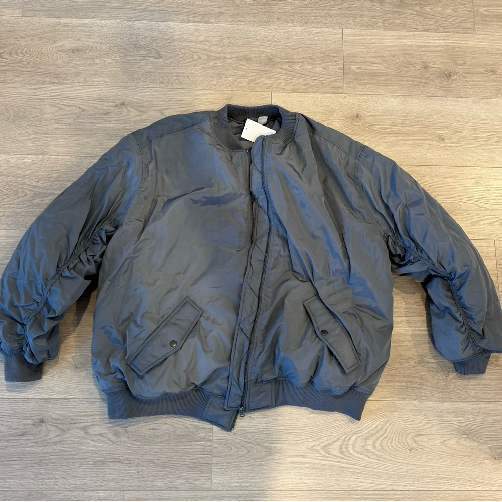 Grey bomber jacket